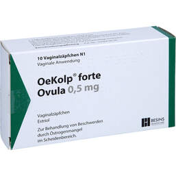 Abbildung: Oekolp forte Ovula 0,5 mg 10 St, Vaginalsuppositorien PZN 00930839