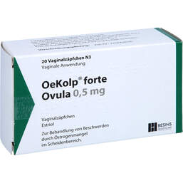 Abbildung: Oekolp forte Ovula 0,5 mg 20 St, Vaginalsuppositorien PZN 00930845