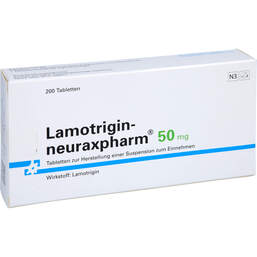 Abbildung: Lamotrigin neuraxpharm 50 mg Tabletten 200 St, Tablette zur Herstellung einer Suspension zum Einnehmen PZN 00937528