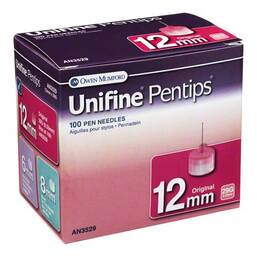 Abbildung: Unifine Pentips 12 mm 29 G Kanüle 100 St, Kanüle PZN 00943888 