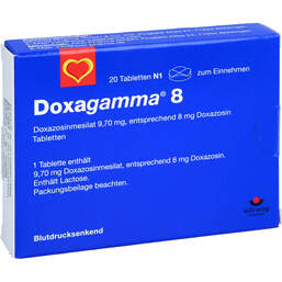 Abbildung: Doxagamma 8 mg Tabletten 20 St, Tabletten PZN 00947389