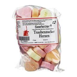 Abbildung: Seefelder Traubenzucker Herz Beutel, 100 g PZN 00948621