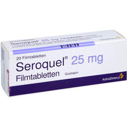 Abbildung: Seroquel 25 mg Filmtabletten 20 St, Filmtabletten PZN 00948638