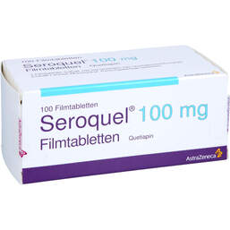 Abbildung: Seroquel 100 mg Filmtabletten 100 St, Filmtabletten PZN 00948673