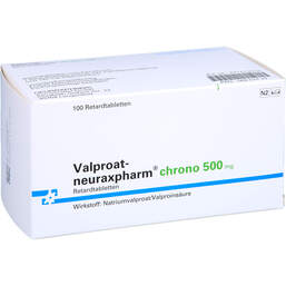 Abbildung: Valproat neuraxpharm chrono 500 mg Retardtabletten 100 St, Retard-Tabletten PZN 00951439