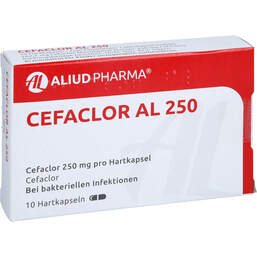 Abbildung: Cefaclor AL 250 Hartkapseln 10 St, Hartkapseln PZN 00955302