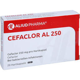 Abbildung: Cefaclor AL 250 Hartkapseln 20 St, Hartkapseln PZN 00955319