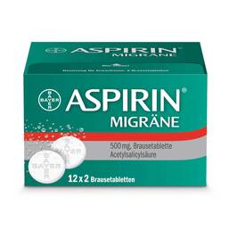 Abbildung: Aspirin Migräne Brausetabletten Brausetabletten, 24 St PZN 00958298
