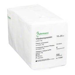 Abbildung: Vlieskompressen 10x20 cm unsteril 4lagig 100 St, Kompressen PZN 00962265