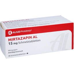 Abbildung: Mirtazapin AL 15 mg Schmelztabletten 48 St, Schmelztabletten PZN 00965424
