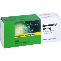 Abbildung: Spasmolyt 10 mg überzogene Tabletten 50 St, Überzogene Tabletten PZN 00969362
