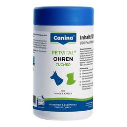 Abbildung: Petvital Feuchttücher für Ohren Tücher, 120 St PZN 00969675
