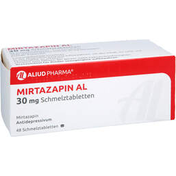 Abbildung: Mirtazapin AL 30 mg Schmelztabletten 48 St, Schmelztabletten PZN 00976698