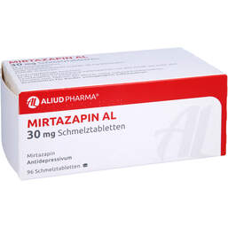 Abbildung: Mirtazapin AL 30 mg Schmelztabletten 96 St, Schmelztabletten PZN 00981475