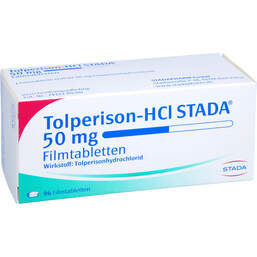 Abbildung: Tolperison HCL STADA 50 mg Filmtabletten 96 St, Filmtabletten PZN 00984663