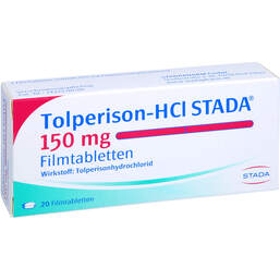 Abbildung: Tolperison HCL STADA 150 mg Filmtabletten 20 St, Filmtabletten PZN 00984686