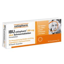 Abbildung: Ibu Ratiopharm 200 mg akut Schmerztbl. Filmtabletten Filmtabletten, 10 St PZN 00984717