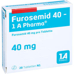 Abbildung: Furosemid 40 1A Pharma Tabletten 20 St, Tabletten PZN 00985792