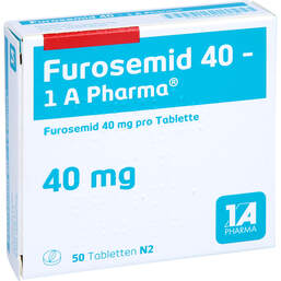 Abbildung: Furosemid 40 1A Pharma Tabletten 50 St, Tabletten PZN 00985800
