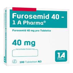 Abbildung: Furosemid 40 1A Pharma Tabletten 100 St, Tabletten PZN 00985817