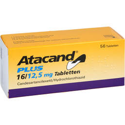 Abbildung: Atacand plus 16 / 12,5 mg Tabletten 56 St, Tabletten PZN 00986113