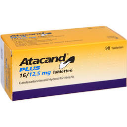 Abbildung: Atacand plus 16 / 12,5 mg Tabletten 98 St, Tabletten PZN 00986136