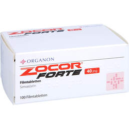 Abbildung: Zocor forte 40 mg Filmtabletten 100 St, Filmtabletten PZN 00990468