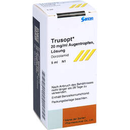 Abbildung: Trusopt Augentropfen 5 ml, Augentropfen PZN 00990617