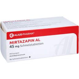 Abbildung: Mirtazapin AL 45 mg Schmelztabletten 96 St, Schmelztabletten PZN 00992266