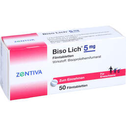 Abbildung: Bisolich 5 mg Filmtabletten 50 St, Filmtabletten PZN 00992846