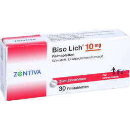Abbildung: Bisolich 10 mg Filmtabletten 30 St, Filmtabletten PZN 00992869