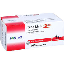 Abbildung: Bisolich 10 mg Filmtabletten 100 St, Filmtabletten PZN 00992881