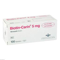 Abbildung: Biotin Carin 5 mg lactose glutenfrei Tabletten Tabletten, 100 St PZN 00993805