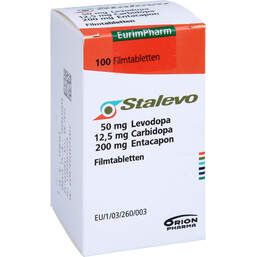 Abbildung: Stalevo 50 mg / 12,5 mg / 200 mg Filmtabletten 100 St, Filmtabletten PZN 00996175