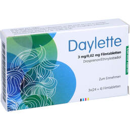 Abbildung: Daylette 0,02 mg / 3 mg Filmtabletten 3X28 St, Filmtabletten PZN 00996258