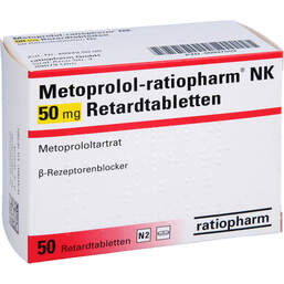 Abbildung: Metoprolol ratiopharm NK 50 mg Retardtabletten 50 St, Retard-Tabletten PZN 00997559