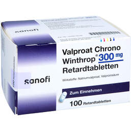 Abbildung: Valproat chrono Winthrop 300 mg Retardtabletten 100 St, Retard-Tabletten PZN 00999110