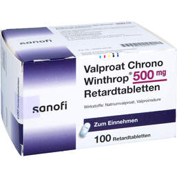 Abbildung: Valproat chrono Winthrop 500 mg Retardtabletten 100 St, Retard-Tabletten PZN 00999156
