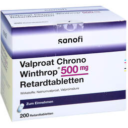 Abbildung: Valproat chrono Winthrop 500 mg Retardtabletten 200 St, Retard-Tabletten PZN 00999162