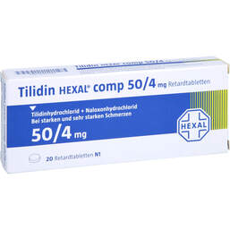Abbildung: Tilidin Hexal comp 50 / 4 mg Retardtabletten 20 St, Retard-Tabletten PZN 00999593