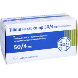 Abbildung: Tilidin Hexal comp 50 / 4 mg Retardtabletten 100 St, Retard-Tabletten PZN 00999618