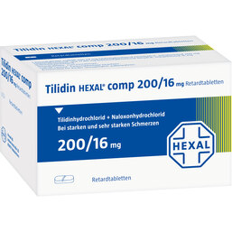 Abbildung: Tilidin Hexal comp 200 / 16 mg Retardtabletten 20 St, Retard-Tabletten PZN 00999676