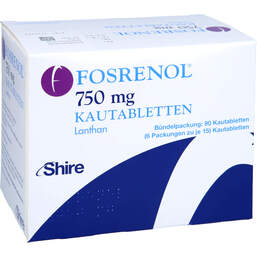 Abbildung: Fosrenol 750 mg Kautabletten 90 St, Kautabletten PZN 01011425