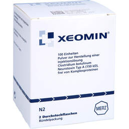 Abbildung: Xeomin 100 LD50 Einheiten Pulver zur Herstellung einer Injektionslösung 2 St, Pulver zur Herstellung einer Injektionslösung PZN 01013890