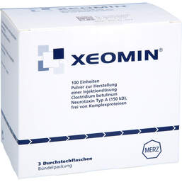 Abbildung: Xeomin 100 LD50 Einheiten Pulver zur Herstellung einer Injektionslösung 3 St, Pulver zur Herstellung einer Injektionslösung PZN 01013909