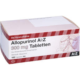 Abbildung: Allopurinol AbZ 300 mg Tabletten 100 St, Tabletten PZN 01014642