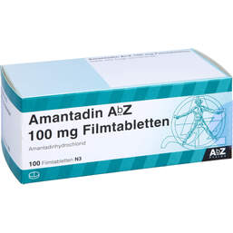 Abbildung: Amantadin AbZ 100 mg Filmtabletten 100 St, Filmtabletten PZN 01014659