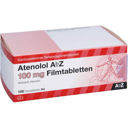 Abbildung: Atenolol AbZ 100 mg Filmtabletten 100 St, Filmtabletten PZN 01014754