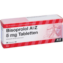 Abbildung: Bisoprolol AbZ 5 mg Tabletten 30 St, Tabletten PZN 01014926