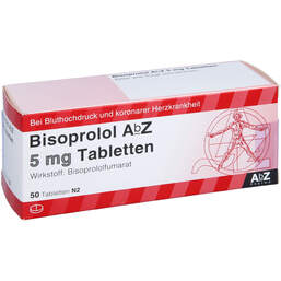 Abbildung: Bisoprolol AbZ 5 mg Tabletten 50 St, Tabletten PZN 01014932